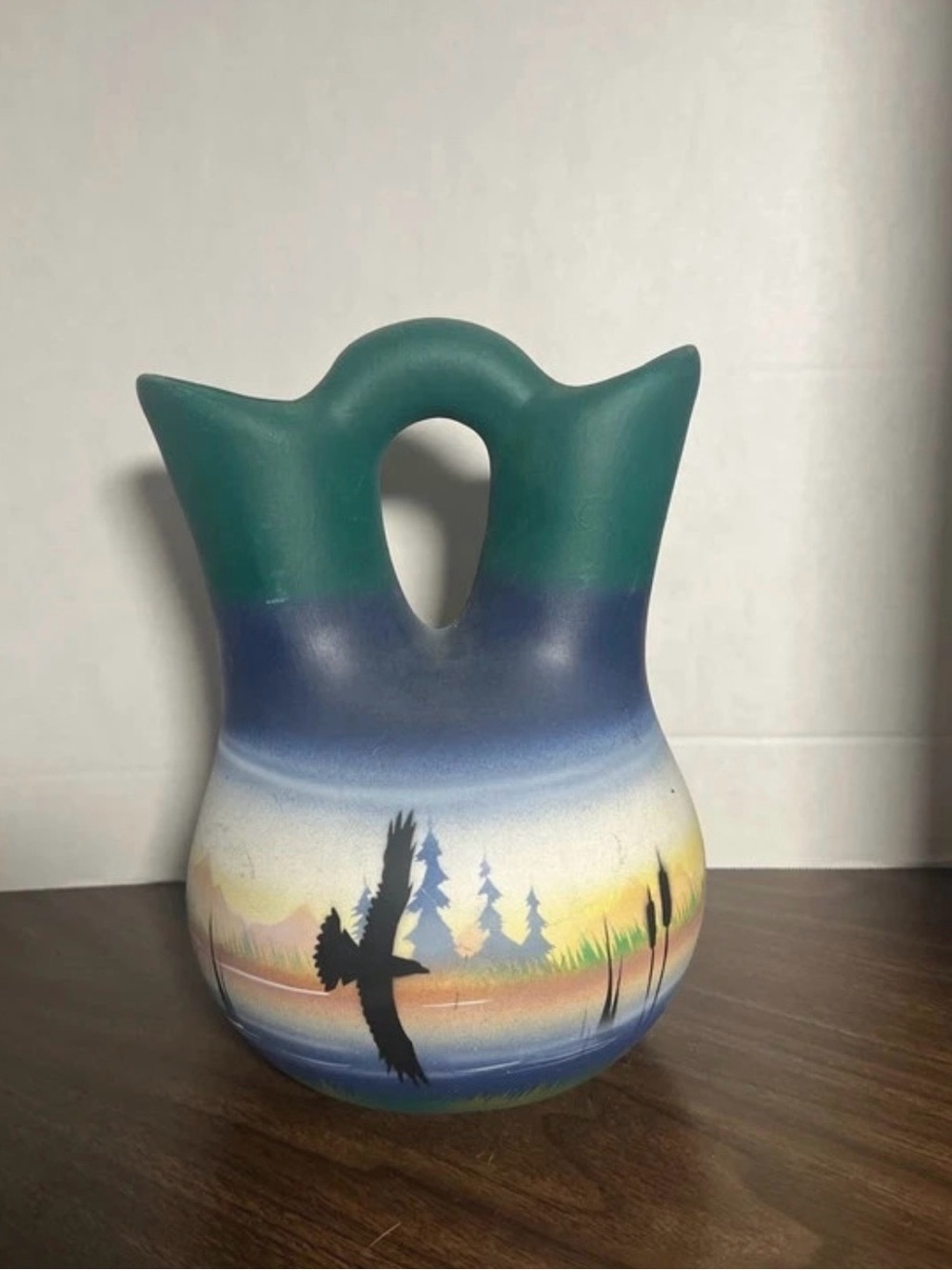 Navajo hand-painted ceramic wedding vase